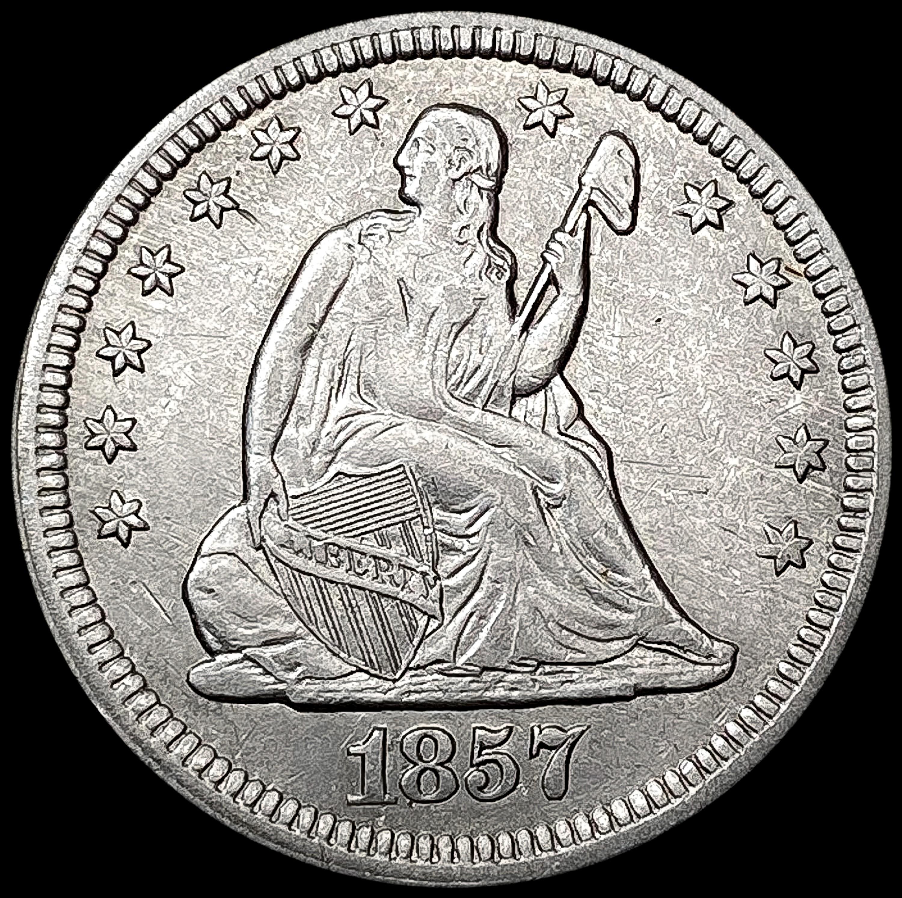 1857 Seated Liberty Quarter CLOSELY UNCIRCULATED