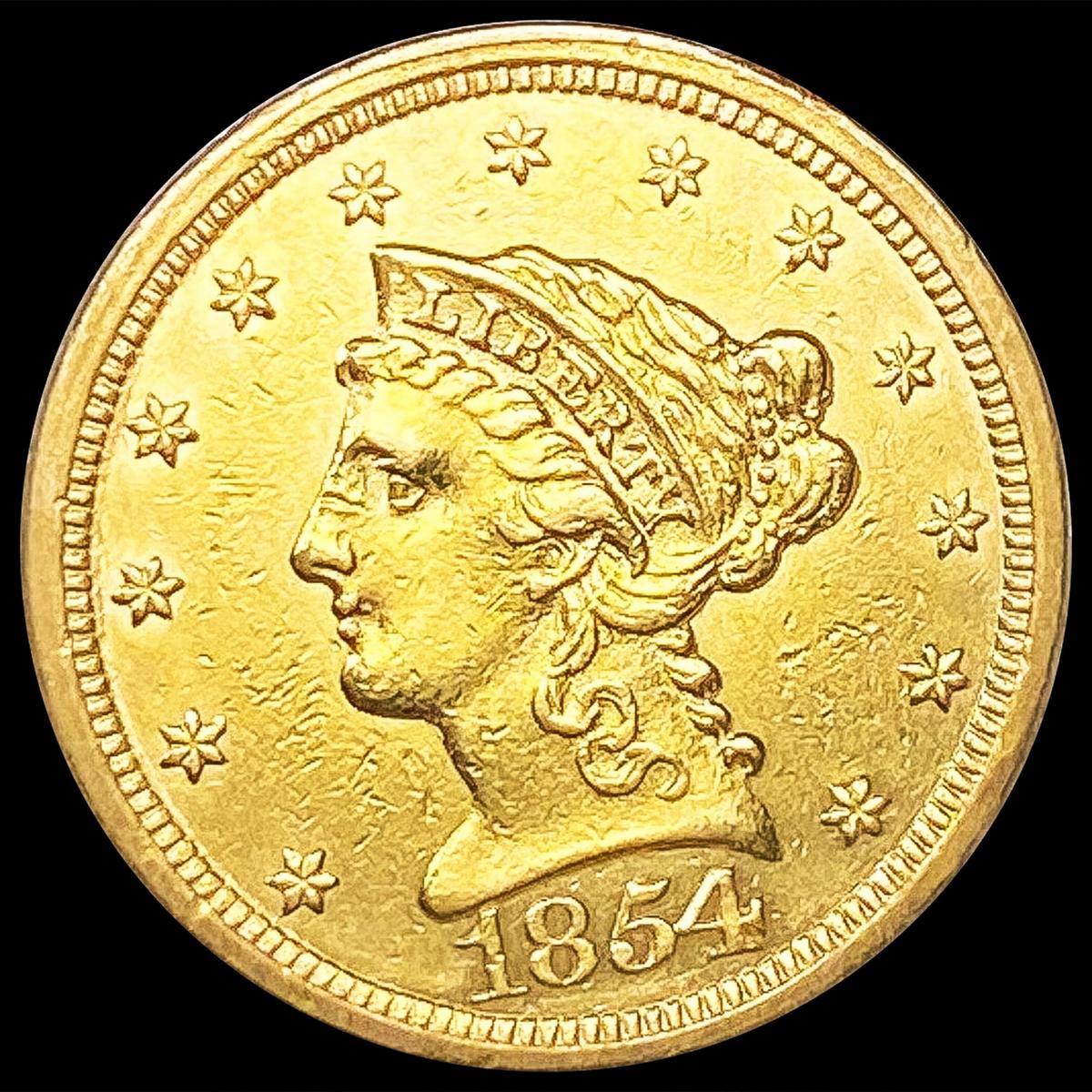 1854 $2.50 Gold Quarter Eagle UNCIRCULATED