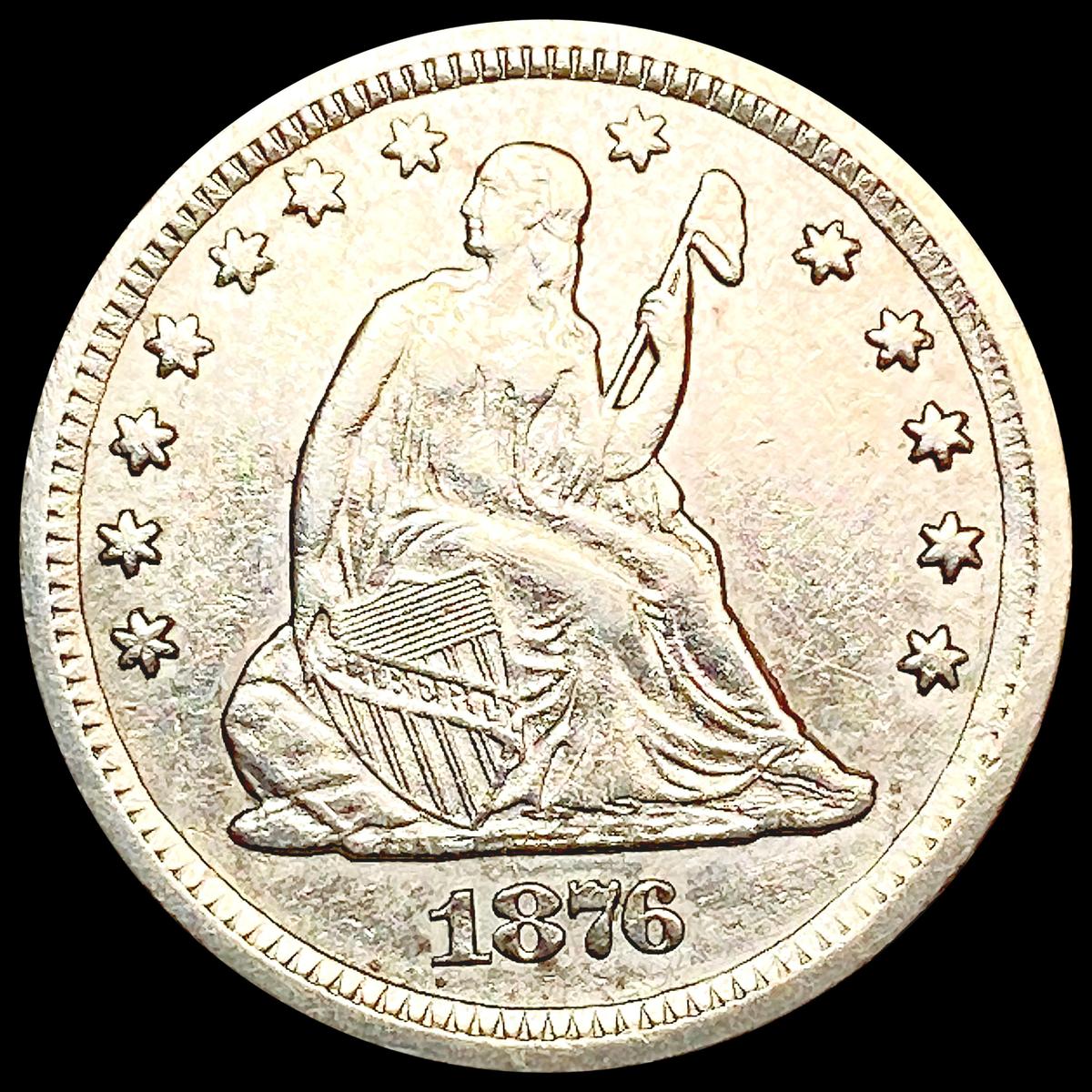 1876-CC Seated Liberty Quarter CLOSELY UNCIRCULATE