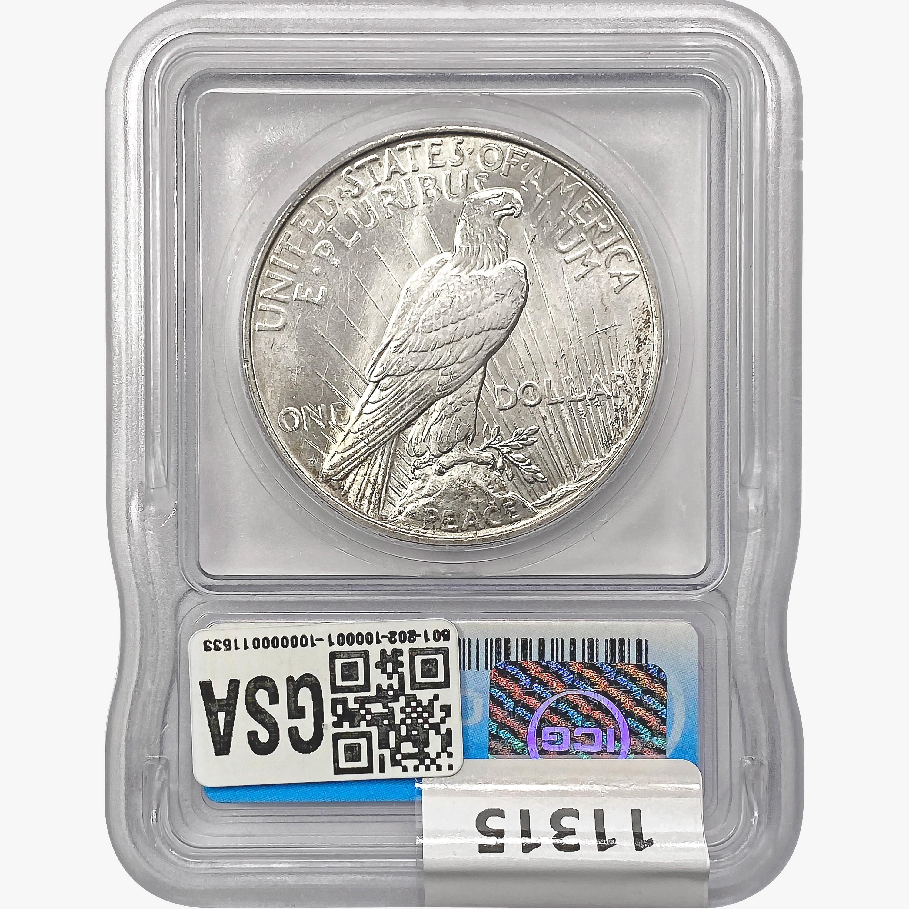 1927-D Silver Peace Dollar ICG MS62+