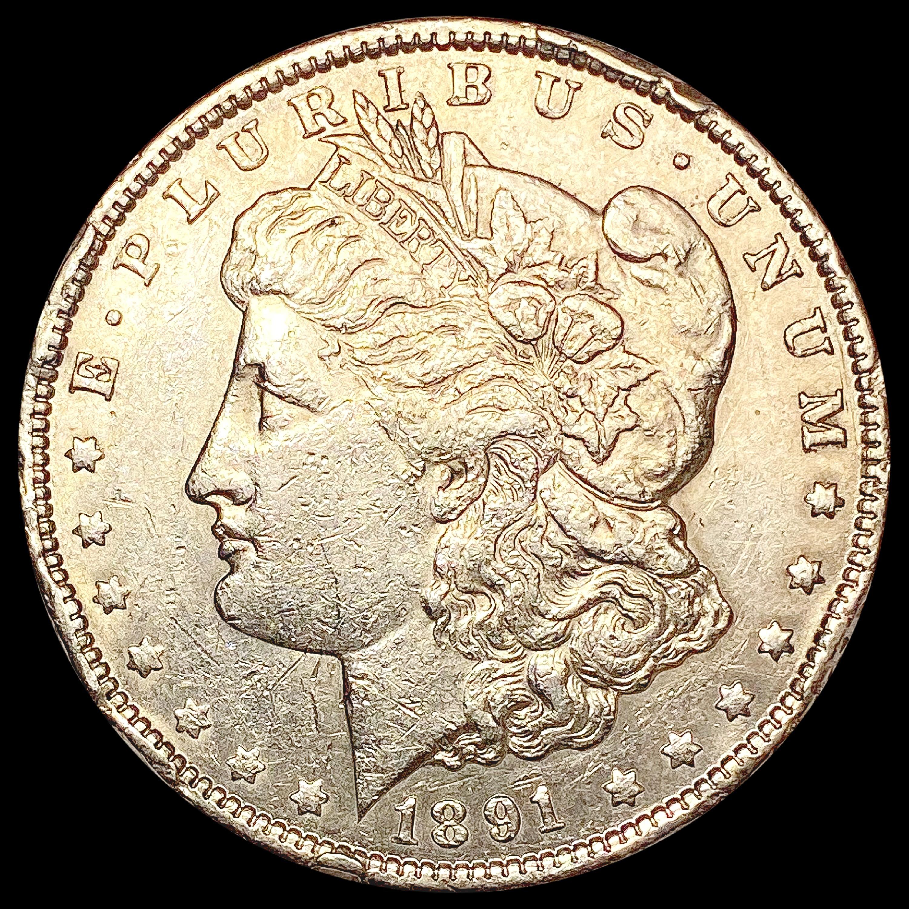 1891-CC Morgan Silver Dollar LIGHTLY CIRCULATED