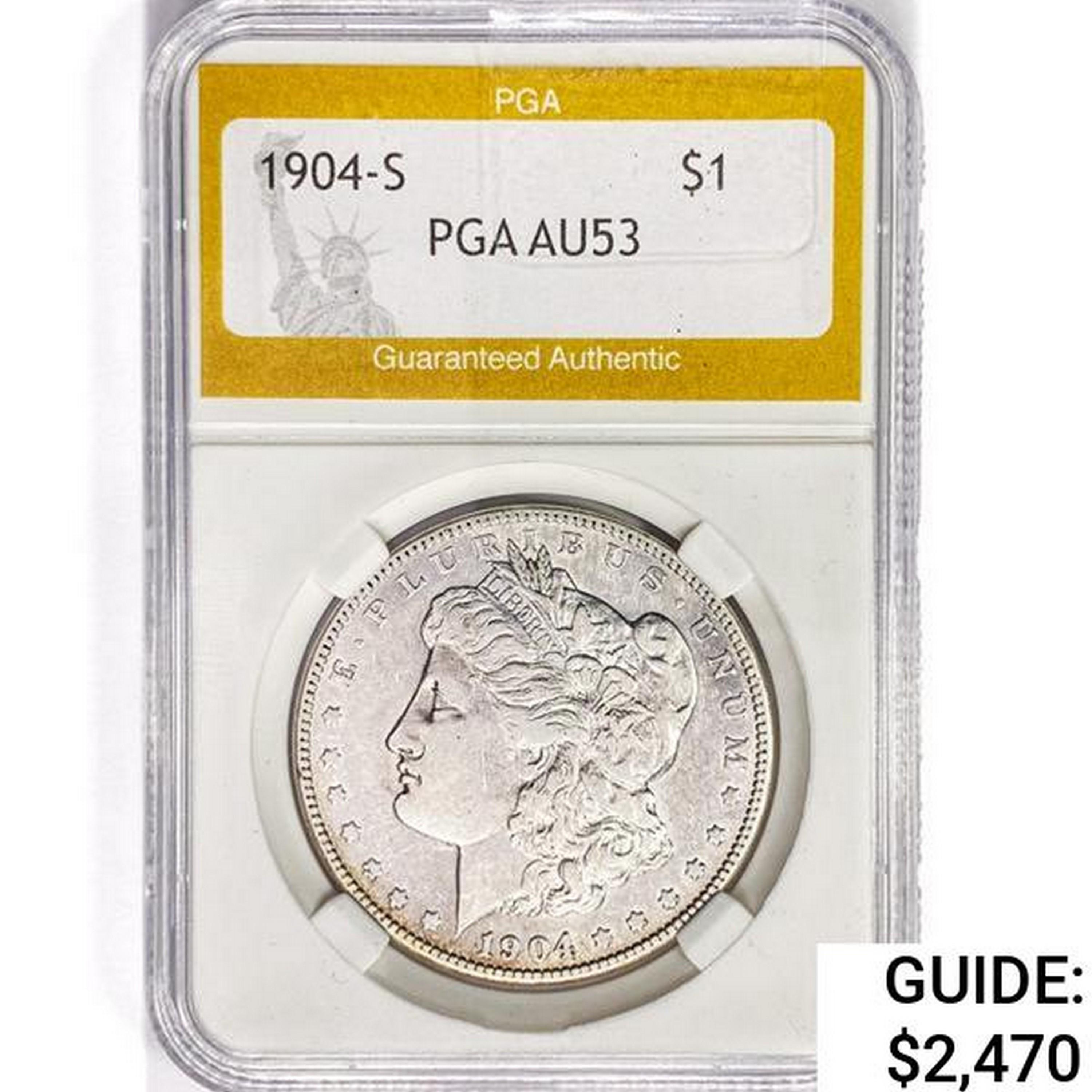 1904-S Morgan Silver Dollar PGA AU53