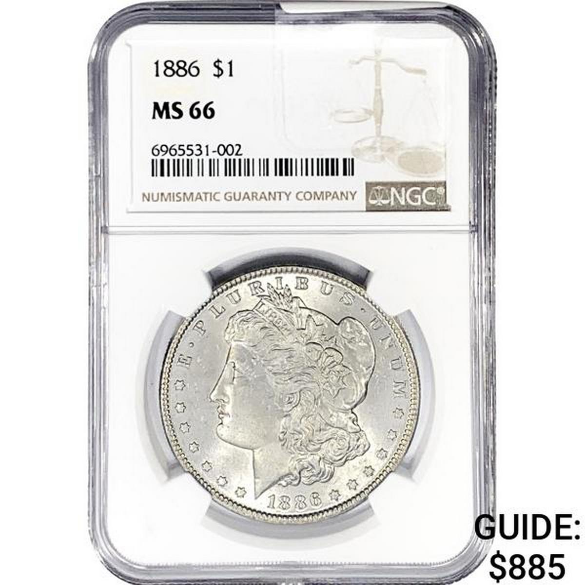 1886 Morgan Silver Dollar NGC MS66