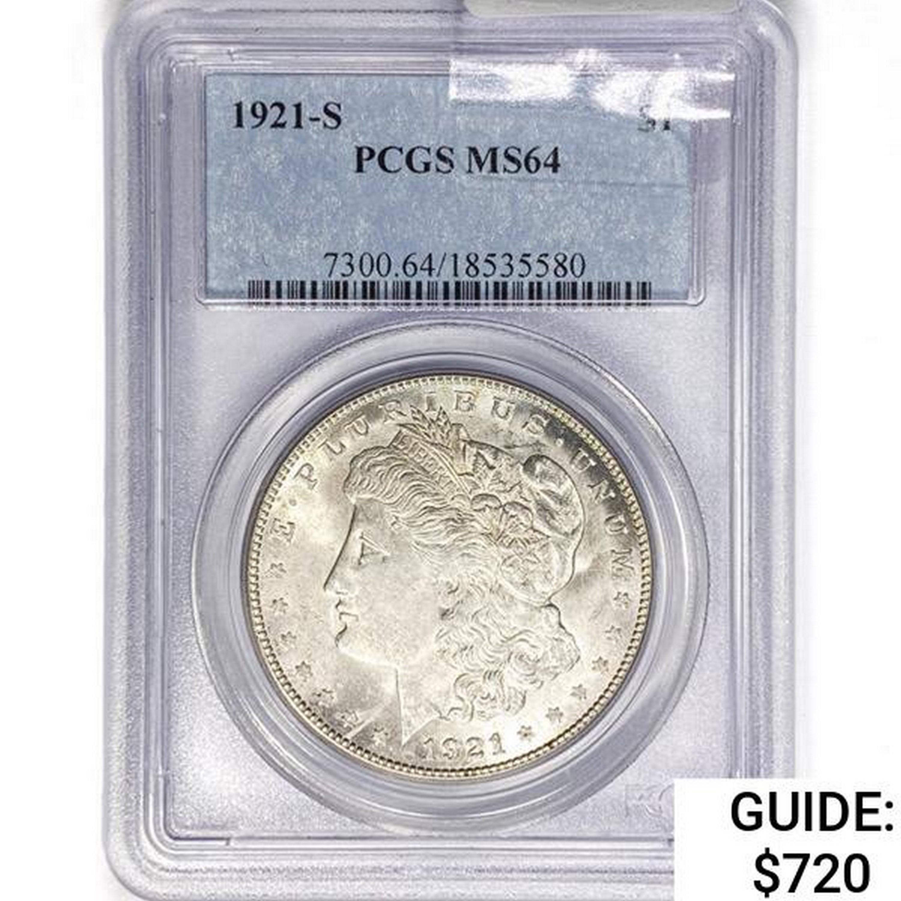 1921-S Morgan Silver Dollar PCGS MS64