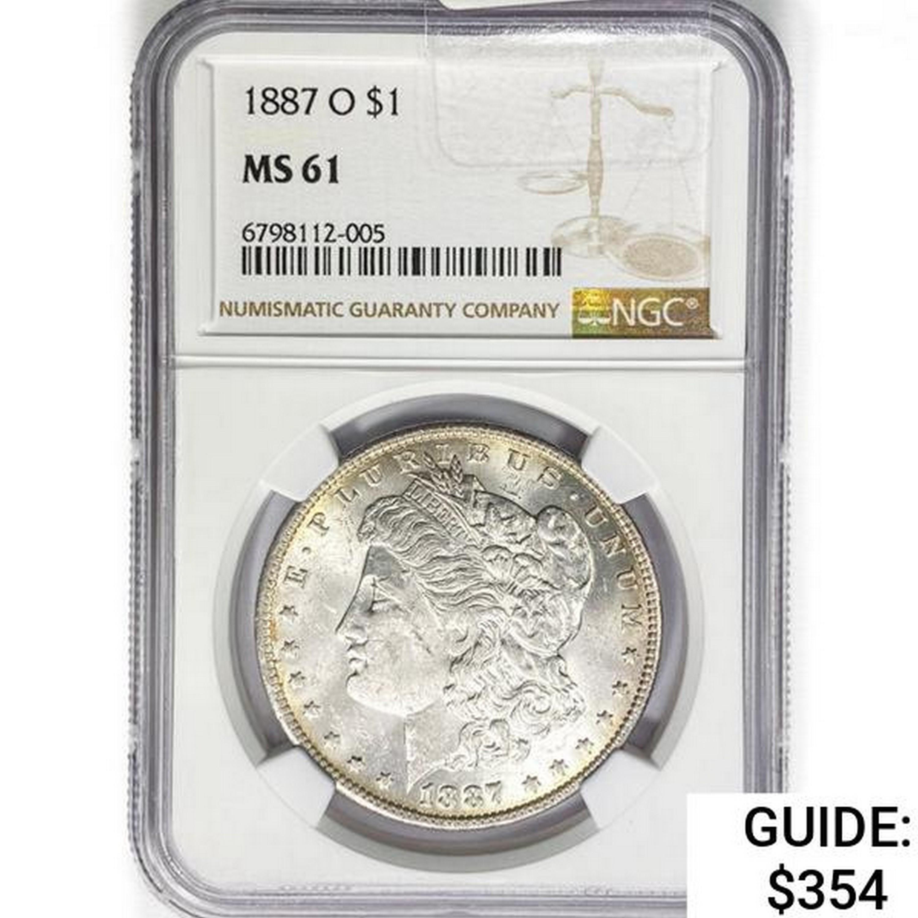 1887-O Morgan Silver Dollar NGC MS61