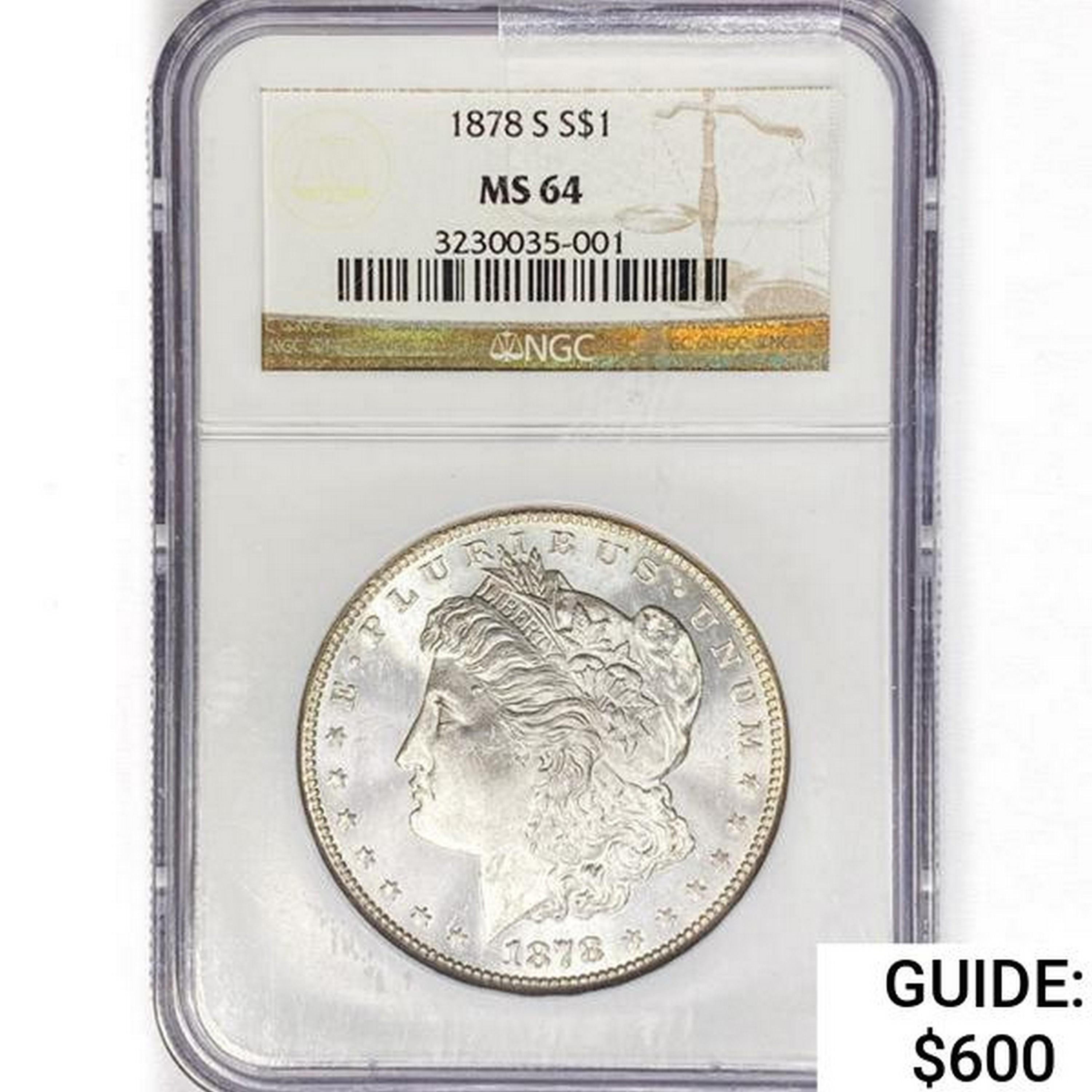 1878-S Morgan Silver Dollar NGC MS64