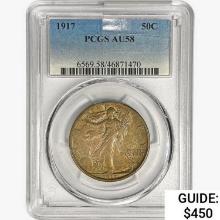 1917 Walking Liberty Half Dollar PCGS AU58