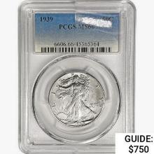 1939 Walking Liberty Half Dollar PCGS MS66