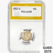 1927-S Mercury Silver Dime PGA AU58