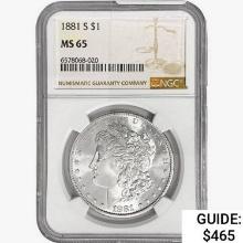 1881-S Morgan Silver Dollar NGC MS65