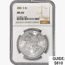 1881-S Morgan Silver Dollar NGC MS66