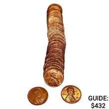 1947 BU Lincoln Cent Roll (50 Coins)