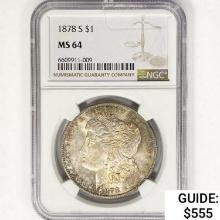 1878-S Morgan Silver Dollar NGC MS64