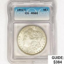 1902-O Morgan Silver Dollar ICG MS65