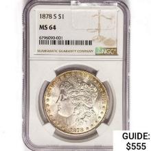 1878-S Morgan Silver Dollar NGC MS64