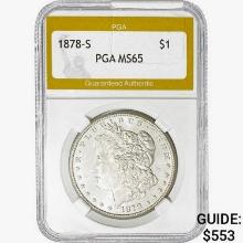 1878-S Morgan Silver Dollar PGA MS65