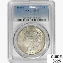 1921-D Morgan Silver Dollar PCGS MS62