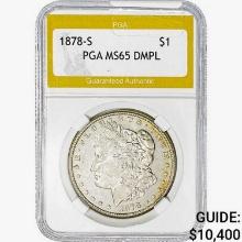 1878-S Morgan Silver Dollar PGA MS65 DMPL