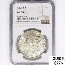 1891 Morgan Silver Dollar NGC AU58