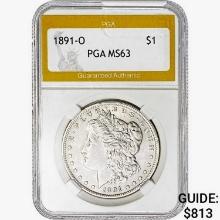 1891-O Morgan Silver Dollar PGA MS63