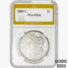 1880-S Morgan Silver Dollar PGA MS66