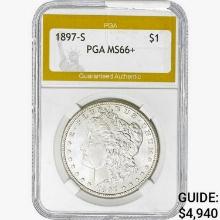 1897-S Morgan Silver Dollar PGA MS66+