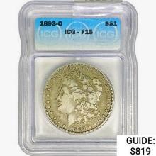 1893-O Morgan Silver Dollar ICG F15