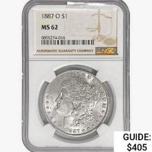 1887-O Morgan Silver Dollar NGC MS62