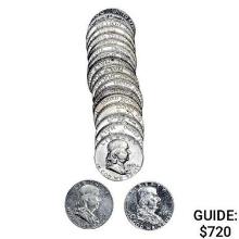 1956-1963 PR. Franklin 50c Roll (20 Coins)