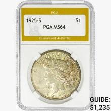 1925-S Silver Peace Dollar PGA MS64