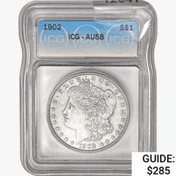 1902 Morgan Silver Dollar ICG AU58