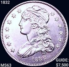 1832 Capped Bust Quarter CHOICE BU