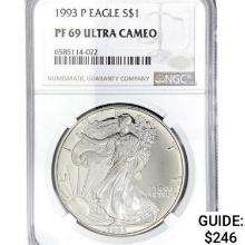 1993-P American Silver Eagle NGC PF69 UC