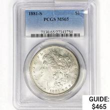 1881-S Morgan Silver Dollar PCGS MS65