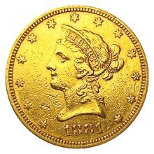 1881 $10 Gold Eagle CLOSELY UNCIRCULATED