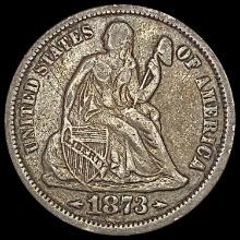 1873 Seated Liberty Dime LIGHTLY CIRCULATED