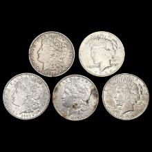 (5) Silver Dollars HIGH GRADE