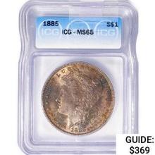 1885 Morgan Silver Dollar ICG MS65