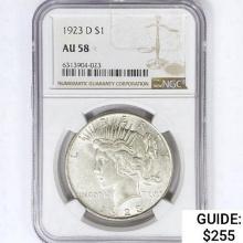 1923-D Silver Peace Dollar NGC AU58