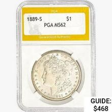 1889-S Morgan Silver Dollar PGA MS62