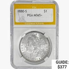 1880-S Morgan Silver Dollar PGA MS65+