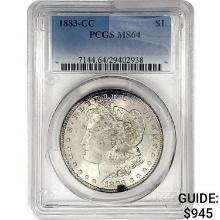 1883-CC Morgan Silver Dollar PCGS MS64