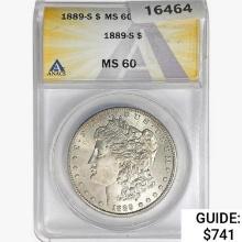 1889-S Morgan Silver Dollar ANACS MS60