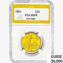 1991 $25 1/2oz. A.G.E. PGA MS69