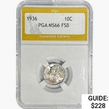 1936 Mercury Silver Dime PGA MS66 FSB