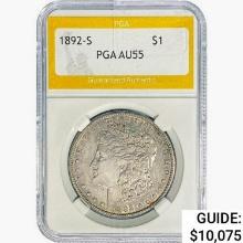 1892-S Morgan Silver Dollar PGA AU55