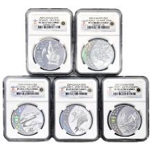 2009 Vancuver 5PC Olympic Silver set NGC PF70 UC