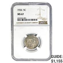 1936 Buffalo Nickel NGC MS67