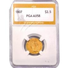 1807 $2.50 Gold Quarter Eagle PGA AU58