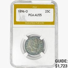 1896-O Barber Quarter PGA AU55